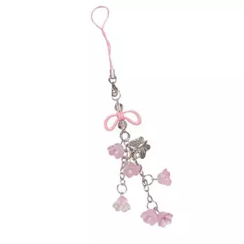 Charms Phone Lanyard Straps Phone Chain Bag Decoration Y2K Phone Pendant Girl Woman pink flower