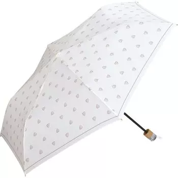Charmy Heart Mini Automatic Folding Heart Pastel Clear Perfect for or Any Occasion Wpc. Open/Close Umbrella, Women s, 50cm, Sun/Rain, Print, Colors,