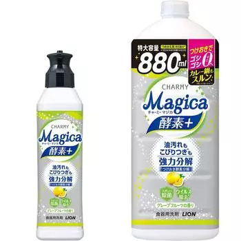 CHARMY Magica Charmy Magica Dishwashing Detergent Enzyme Grapefruit Scent Main Body Large Refill Size [Bulk Purchase] + (Plus) +
