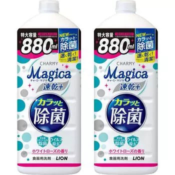 CHARMY Magica Charmy Magica Dishwashing Quick Drying Lightly White Rose Large Refill 880ml x 2 Pieces [Bulk Purchase] Detergent, + Disinfecting,