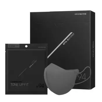 Charmzone Tone Up Fit Black Label Mask KF94 Ash Gray 10 sheets KF94 gray large size 10 sheets