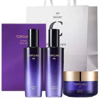 Charmzone Top Class Lifting Duo Set 3 types (skin + emulsion + cream) + Charmzone shopping bag