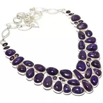Чароит, аметист драгоценный камень колье ручной работы из серебра 925 пробы 18 дюймов JCN326-120