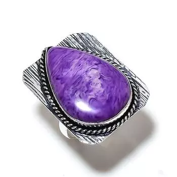 Чароит драгоценный камень ручной работы 925 стерлингового серебра подарочное ювелирное кольцо размер 9.5 U4j80