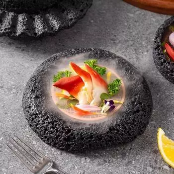 Чаша для барбекю в форме планеты Метеоритные тарелки Обеденные тарелки Подставка для сухого льда Диск для сашими Тарелки для суши Десертная чаша Блюдо для димсамов Фруктовые тарелки