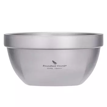 Чаша для чая Boundless Voyage Titanium, двухслойная, 800 мл, двойная чаша для детей и взрослых, миска для рамена, миска для риса, суповая миска для риса, термостойкая, легкая