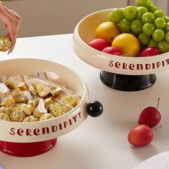 Чаша для фруктов с дренажным отверстием и подставкой для закусок Red Base