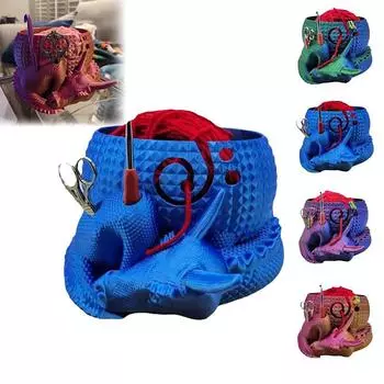 Чаша для хранения пряжи Держатель для хранения пряжи Дракон и яйцо Чаша для пряжи Швейные принадлежности Органайзер для шитья Крючки для вязания D