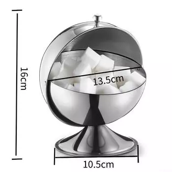 Чаша для конфет, сахарница из нержавеющей стали с закругленной крышкой