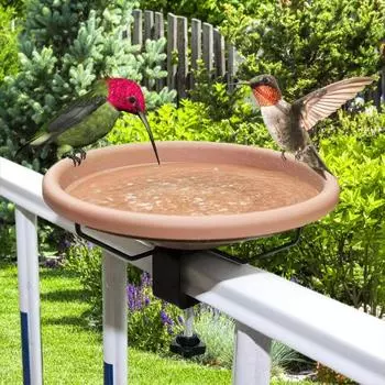 Чаша для купания для птиц Кормушка для птиц большой емкости с легким доступом и регулируемой подставкой с C-образным зажимом