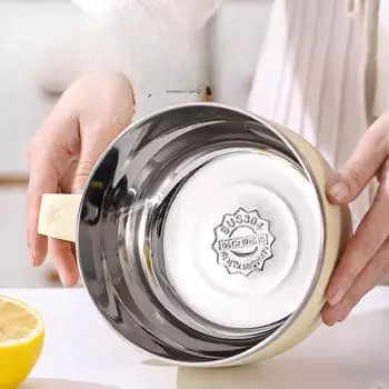 Чаша для лапши быстрого приготовления из нержавеющей стали 304, студенческий ланч-бокс для общежития с крышкой, может сливать изолированную миску для лапши быстрого приготовления 18.5*15.5*11.5 белый