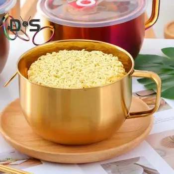 Чаша для лапши быстрого приготовления, термостойкая, нескользящая, большая емкость, противоожоговая ручка, контейнер для пищевых продуктов с крышкой