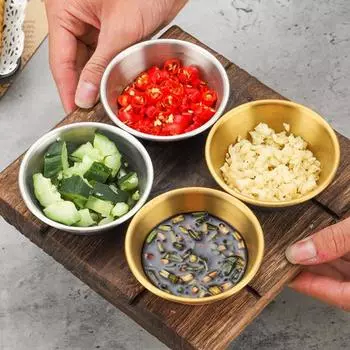 Чаша для макания соуса, большая емкость, нержавеющая сталь, круглая емкость для уксуса, соевого соуса, блюдо для капель B