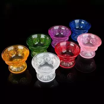 Чаша для подношений буддизма Чаша для буддизма Цветная глазурь Чаши для святой воды Набор из 7 предметов Буддийские принадлежности Чаши для Дхармы Чаша