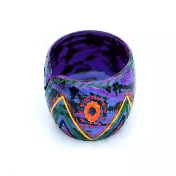 Чаша для пряжи Деревянная чаша для пряжи Вязаная крючком чаша Чаша для пряжи Чаша с узором из цветов и листьев