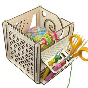 Чаша для пряжи для вязания крючком Деревянная чаша-дозатор для пряжи Держатель и место для хранения пряжи для вязания крючком Аксессуары для вязания крючком