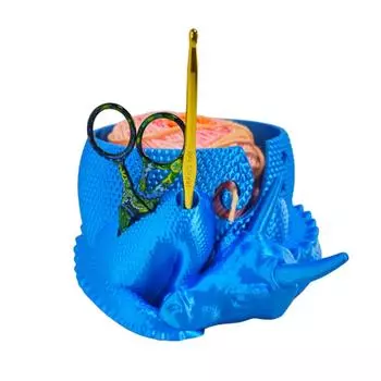 Чаша для пряжи Dragon Чаша для пряжи с 3D-печатью Держатель для пряжи Вязание крючком Чаша для пряжи Dragon Decor Органайзер для пряжи Dragon One Size синий