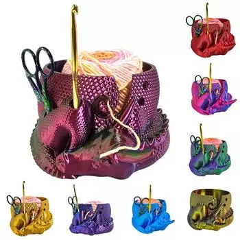 Чаша для пряжи Dragon Чаша для пряжи с 3D-печатью Держатель для пряжи Вязание крючком Чаша для пряжи Dragon Decor Органайзер для пряжи Dragon One Size