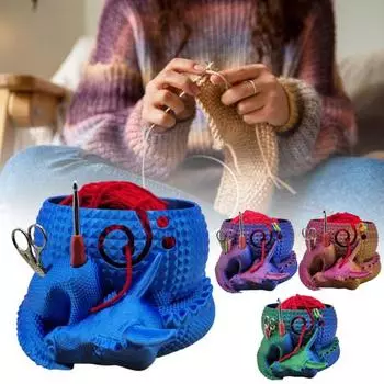 Чаша для пряжи Дракона. Не спутывается. Мистический большой держатель пряжи для толстой пряжи. Вязание крючком. Организованное хранение. фиолетовый