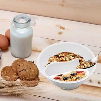 Чаша для разделения хлопьев Влажная и сухая спиральная скользящая чаша для хлопьев с ложкой для разделения белый