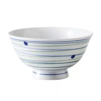 Чаша для риса Arita ware большая парчовая с узором в горошек зеленого цвета, сделано в Японии 74040