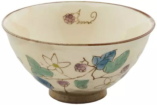 Чаша для риса из хасами (большой) цветок (клубника) узор фиолетовый 62366