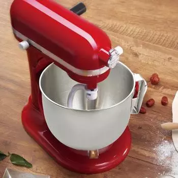 Чаша для смешивания объемом 5 л Премиум из нержавеющей стали 304, глубокая, защищенная от брызг, нескользящая ручка, можно мыть в посудомоечной машине, идеально подходит для смешивания тортов. серебряный