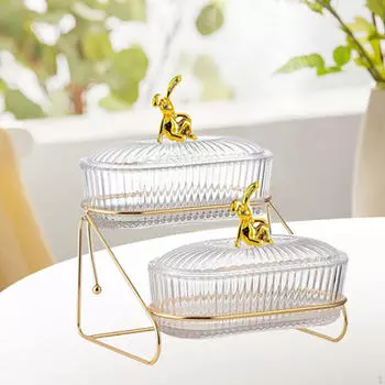 Чаша для сухофруктов, миски для закусок с крышками, подставка, органайзер, миски, поднос для сервировки 2 Tier