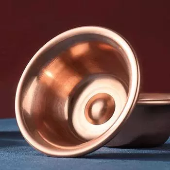 Чаша для воды из чистой меди, ручная работа, святая вода для Будды, буддийские принадлежности, тонкая полированная чаша для воды