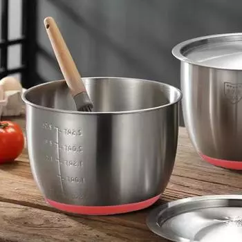 Чаша для взбивания яиц, высокая термостойкость, пищевая антикоррозийная форма для выпечки большого размера с крышкой, чаша для теста из нержавеющей стали, кухонные принадлежности серебряный