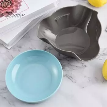 Чаша для закусок с ракушками и местом для хранения ракушек, двухслойная миска для орехов, съемные разделенные миски для закусок с мусорным баком синий/чёрный