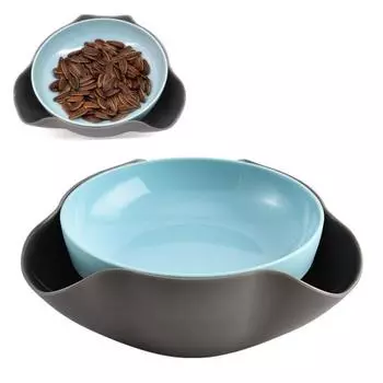 Чаша для закусок с ракушками и местом для хранения ракушек, двухслойная миска для орехов, съемные разделенные миски для закусок