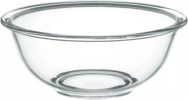 Чаша из термостойкого стекла iwaki AGC Techno Glass, круглая, внешний диаметр 25 см, безопасная конструкция с широким горлом для легкого смешивания ингредиентов, низкий центр тяжести