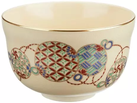 Чаша Miyachi Eikou Matcha, белая, диаметр x высота, размер бумажной коробки Ninsei Kusudama: 12,4 7,8 см