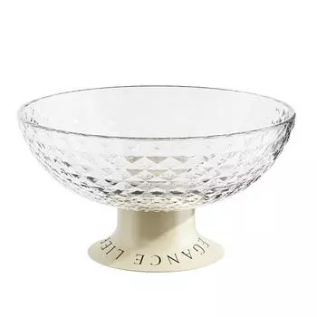 Чаша Прозрачная Бежевая Большая Емкость Пищевой Конфеты Рот Широкая Столешница Блюдо для Закусок чистый