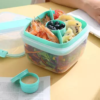 Чаша с фруктами, универсальная ложка для салата, вилка, бытовые закуски, контейнер для орехов, дорожный контейнер розовый