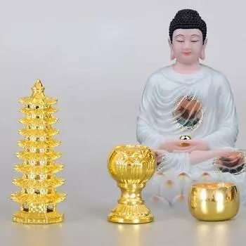 Чаша Шакьямуни Будда Амитабха Цветок лотоса Будда-аптекарь Медицинская банка Золотая пагода Артефакт аксессуары