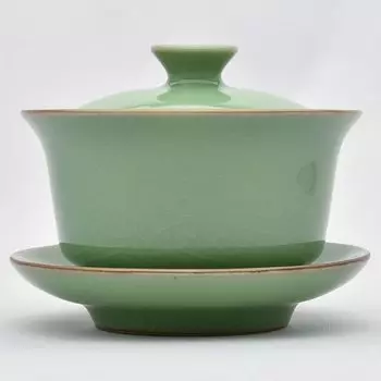 Чаша Tenko Chako Takumi Plum 120 мл, китайская чайная утварь, Longquan Celadon, с сердечками (Гагама Блю) (Полный 170мл)
