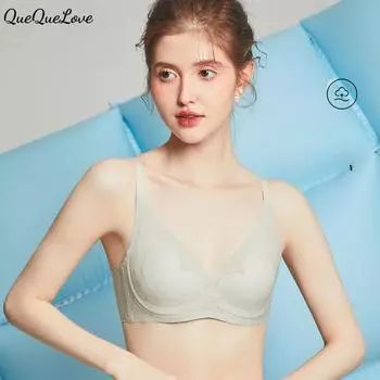 Чашечка лепестков лотоса сексуальное кружево чистый ветер кристальная чашка бесшовное нижнее белье большая грудь маленький антипровисающий бюстгальтер S