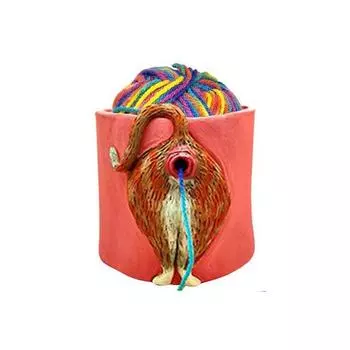 Чаши для пряжи для вязания крючком, Чаша для вязания крючком с отверстиями для самостоятельного вязания крючком, Чаша для пряжи чёрный/оранжевый