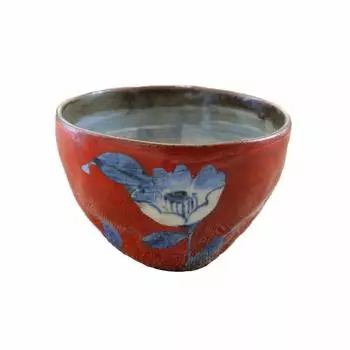 Чашка Арита Посуда Хасами Посуда Иппуку Чаша Сасанква Цветочный узор Фаянсовая посуда Японская посуда Керамика Санкай Риши (Чаша для чая) (красный) красный