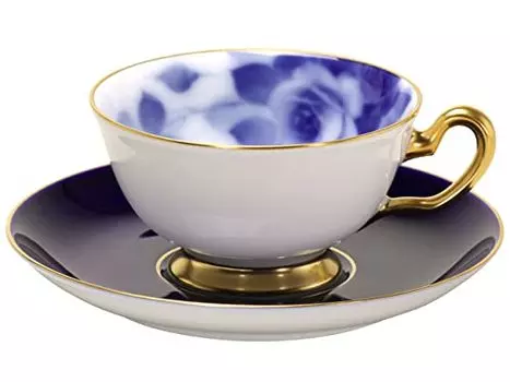 Чашка-блюдце из бумаги Touen Washi Paper 100th Anniversary Blue Rose [упаковка Okura] & 06_8011R