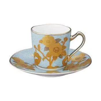 Чашка-блюдце Noritake Demitasse 85 куб. см Homage Collection с узором из светло-голубой розы, тонкий фарфор и (Премиум Белый) Т2404/Н-768