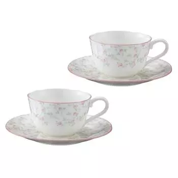 Чашка-блюдце Noritake для кофе 220 мл, милая роза, подходит для микроволновой печи, 2 костяного фарфора и (Парный набор) (Для чая) Р59387А/9940