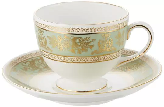 Чашка-блюдце Wedgwood Columbia Sage Green Tea с шалфеем Lee & [Предмет] зелёный