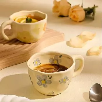 Чашка чая с молоком, молочные кружки, керамические кофейные чашки, Ins, корейский стиль, ручная работа, кухня