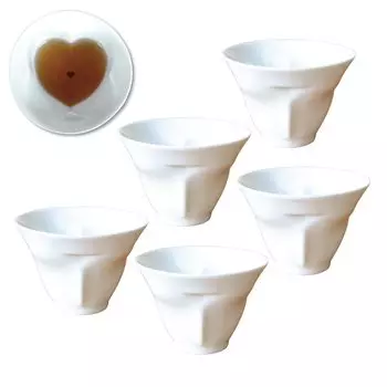 Чашка чая с сердцем и клевером для набора стильных и сердце Арита Хасами в чаше Сенча для гостей, 5, милый, посуда, посуда, клевер, белый