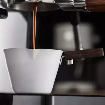 Чашка для эспрессо с ручкой, мерный стакан для кофе, портативный для заливки white