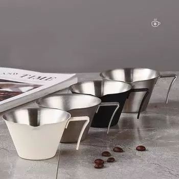 Чашка для экстракции кофе из нержавеющей стали 304, чашка для экстракции эспрессо 100 мл с направляющим носиком, практичная чашка для унций, аксессуары для кафе 100ml