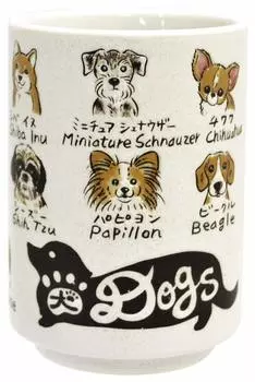 Чашка для чая Ippinsha, чашка для чая для суши, Mino Ware, 280 мл, собака, ЯМАТО, 50369